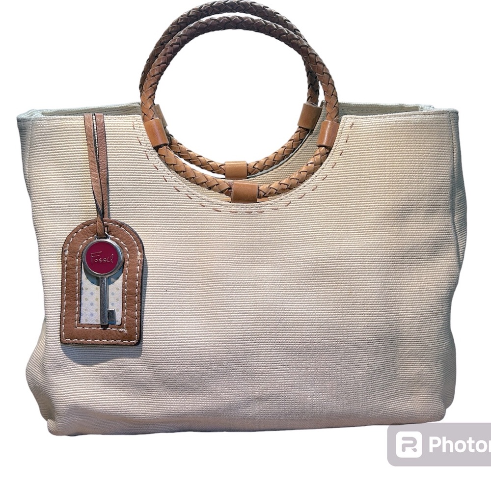 Fossil Cream Fabric Bag